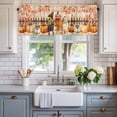 thumbnail image 2 of Fall Dogs Farmhouse Short Window Curtain Valances, Thanksgiving Orange Plaid Pumpkin Maple Tree Rod Pocket Kitchen Valances for Living Room Bedroom Bathroom Cafe 60" x 18", 2 of 8