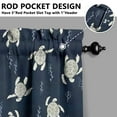 thumbnail image 5 of Kitchen Curtains 24 Inch Short - 3 Panel Set, Hawaiian Sea Turtle Ocean Design, Tropical Underwater Marine Life Print, Rod Pocket Window Curtain, Easy Wash, 5 of 6