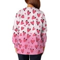 thumbnail image 3 of Valentine Day Scrub Tops for Woman Button Down Short Sleeve Plus Size Scrubs Love Heart Print V Neck Medical Nursing Uniforms with Pockets Light pink XL, 3 of 5