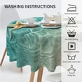 thumbnail image 5 of Beach Starfish Shell Round Tablecloth Washable Reusable Decoration Table Cover for Kitchen Party 60", 5 of 6