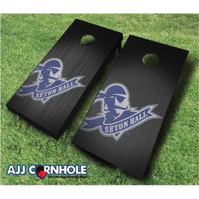 AJJCornhole 110-SetonHallSlanted Seton Hall Pirates Slanted Theme Cornhole Set with Bags - 8 x 24 x 48 in.