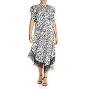 Lost Ink Plus Lace-Trim Animal-Print Dress,Various Sizes Title: 2X/Mono