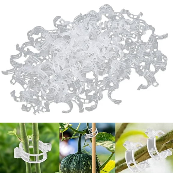 DIY.STORE 300 PCS Plastic Plant Clip, Plant Support Clips, Garden Clips for Climbing Plants, Plastic Trellis Clips Plant Support Clips Tomato Grape Vine Vegetables Plant Fixing Clips