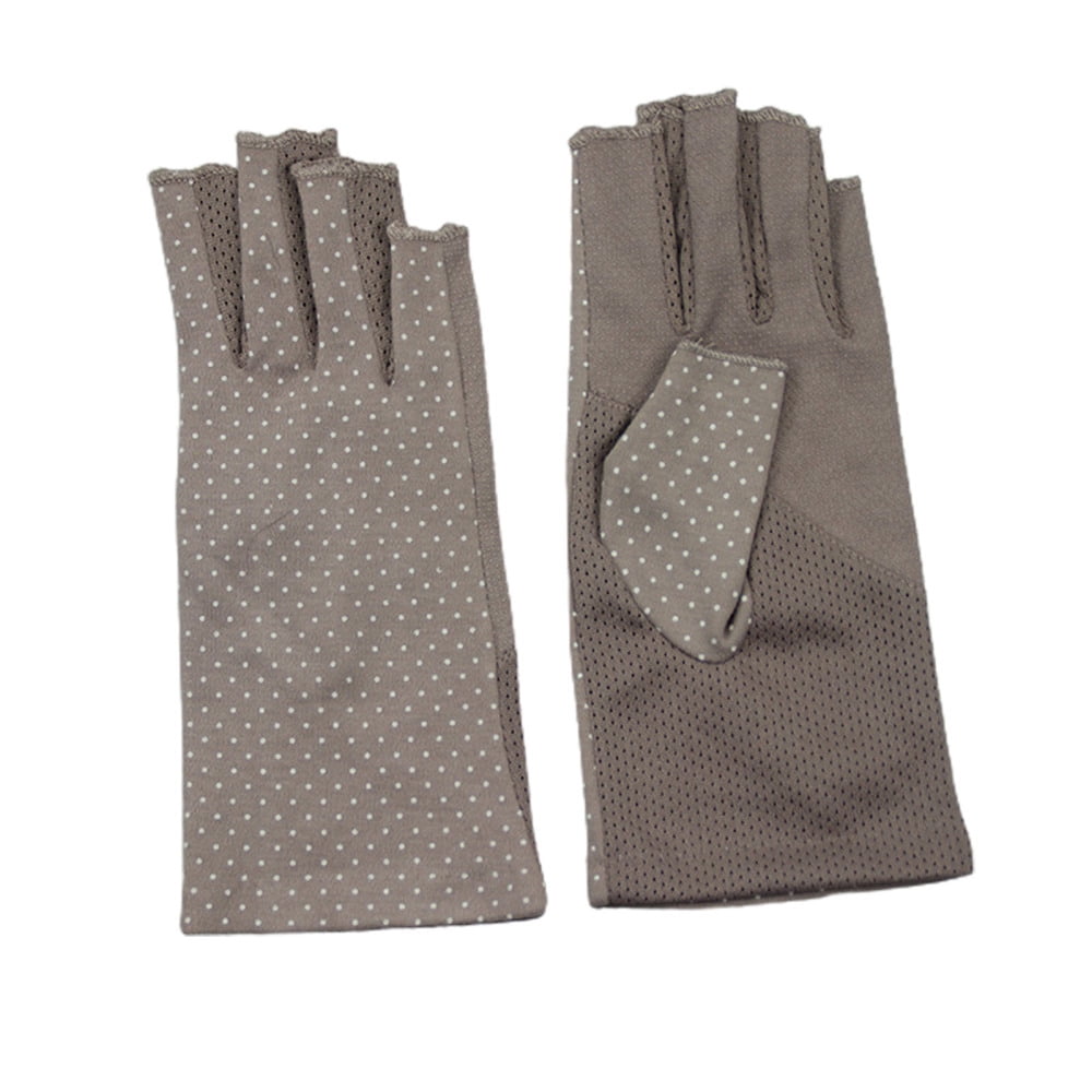 WSKDHD Summer Sun Protection Gloves for Men Anti-UV Fingerless Gloves  Outdoor Breathable Driving Riding Non-Slip Thin Fishing Glove