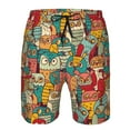 thumbnail image 4 of Kll Funny Owl Bird Men'S Casual Summer Beach Shorts Hawaiian Shorts With Pockets-3x-Large, 4 of 9