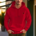thumbnail image 3 of Men's 100% Cotton Logo Pattern Hoodie 450g Thick Pocket Hood, 3 of 13