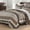 Gray & Brown & Beige & Dark Gray Stripe, variant on Bedduvit 100% Cotton Queen Size Quilt Set, Light Gray Brown Black Striped Lightweight Fall Queen Quilt Bedspread, Modern Breathable Comforter Bedding Set for All Season, 3-Piece (Grey, 98"x90")