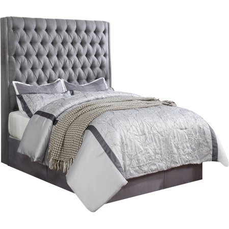Coaster Company Camille Upholstered Eastern King Headboard Grey Fabric Walmart Com Walmart Com