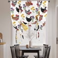 thumbnail image 3 of Farmhouse Rooster Tie Up Curtains for Windows, Balloon Window Shades, Country Watercolor Flowers Wood Grain Kitchen Window Treatments Roll Up Curtain for Basement/Nursery 52"x45", 3 of 8