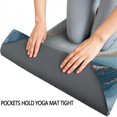 thumbnail image 3 of Blue Marble Gold Wave Pattern Hot Yoga Mat Towel Non Slip for Hot Yoga - Quick-Drying Yoga Mat Cover with 4 Corner Pockets with Travel Bag - Hot Yoga Towel Non Slip 70"x26", 3 of 6