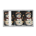 thumbnail image 2 of JIALIOU Nylon Trifold Card Wallet with ID Window Zipper Pocket for Men Women Teen Happy Snowman with Colorful Lights, 2 of 7