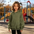 thumbnail image 2 of akafmk Girls Hoodie Sweatshirts Oversized Long Sleeve Sweatshirt with Kangaroo Pocket Casual Pullover Hooded Tops Solid Color Versatile Fall Clothes, Size 11-12 Years, 2 of 7