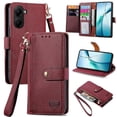 thumbnail image 1 of For Xiaomi Poco X7 Pro 5G Case RFID Blocking Zipper Pocket Leather Wallet Phone Cover with Strap - R, 1 of 5