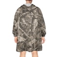 thumbnail image 2 of Brown Camo Deer Tree Pattern Wearable Oversized Blanket,Wearable Blanket Hoodie for Adults,Cozy Hooded Blankets with Super Pockets,Super Warm Fuzzy Pullover for Women & Men, 2 of 6