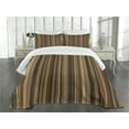 thumbnail image 3 of Ambesonne Abstract Quilted Bedspread Set 3 Pcs, Vertical Color Lines, King Size, Pale Caramel Chocolate, 3 of 5