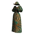 thumbnail image 3 of BintaRealwax African Print Dresses for Women Puff Sleeve Maxi Dashiki Smocked Dress with Hat, 3 of 3