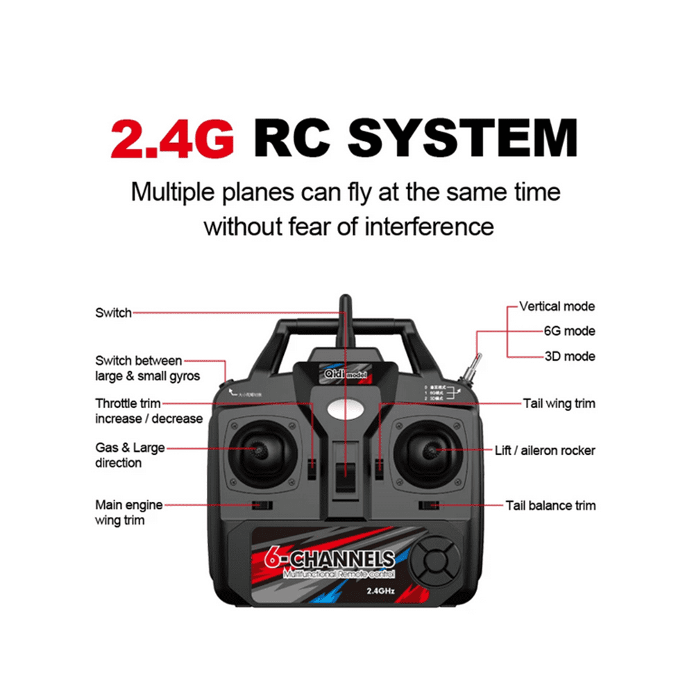 QIDI-550 RC Airplane One-Key Hanging Stunt Fixed Wing with Wind Resistant Flight Ready to Fly Orange