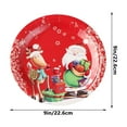 thumbnail image 3 of AuroraX Round Christmas Paper Plates Compostable Disposable 9/7 Inch Red Plates Waterproof 10 Pcs Bagasse Microwave-Safe Painted Santa Claus Patterns Home,Party, 3 of 6