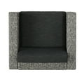 thumbnail image 2 of Pueblo Outdoor Wicker Club Chair with Cushions, Set of 2, Mixed Black and Dark Grey, 2 of 15