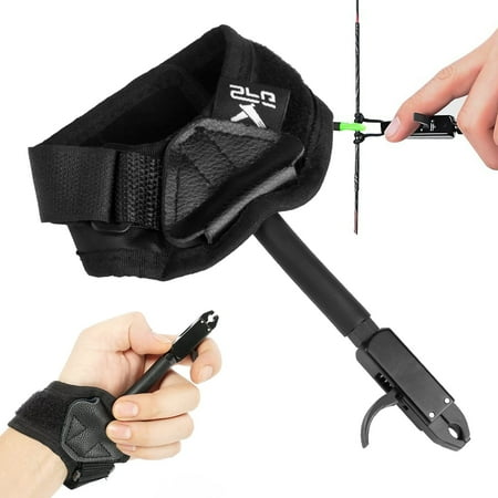 Archery Compound Bow Release Aid Trigger Caliper Release EEEkit Adjustable Black Wrist Strap Archery Hunting Shooting Wrist Trigger