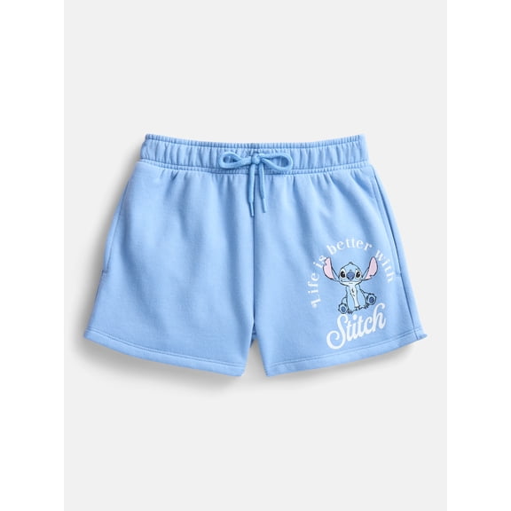 Lilo and Stitch Girls Graphic Fleece Shorts, Sizes 4-16
