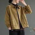 thumbnail image 6 of Lightweight Jacket Women Casual New Womens Oversized Casual Jackets Lightweight Loose Outerwear Cotton Button down Dressy Solid Color Coats Khaki XL, 6 of 9