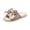 Khaki, variant on Ruffle Ribbon Slide Sandals, Women's Large Bow Knot Linen Slippers Sweet Ruffle Ribbon Slide Sandals Summer Home Open Toe Breathable Sweat Absorbing Indoor House Flat Shoes, Pink 6.5