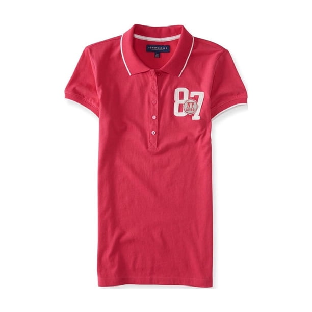 Polo Aeropostale NY 87 para mujer, rosa, mediano Aeropostale Polo