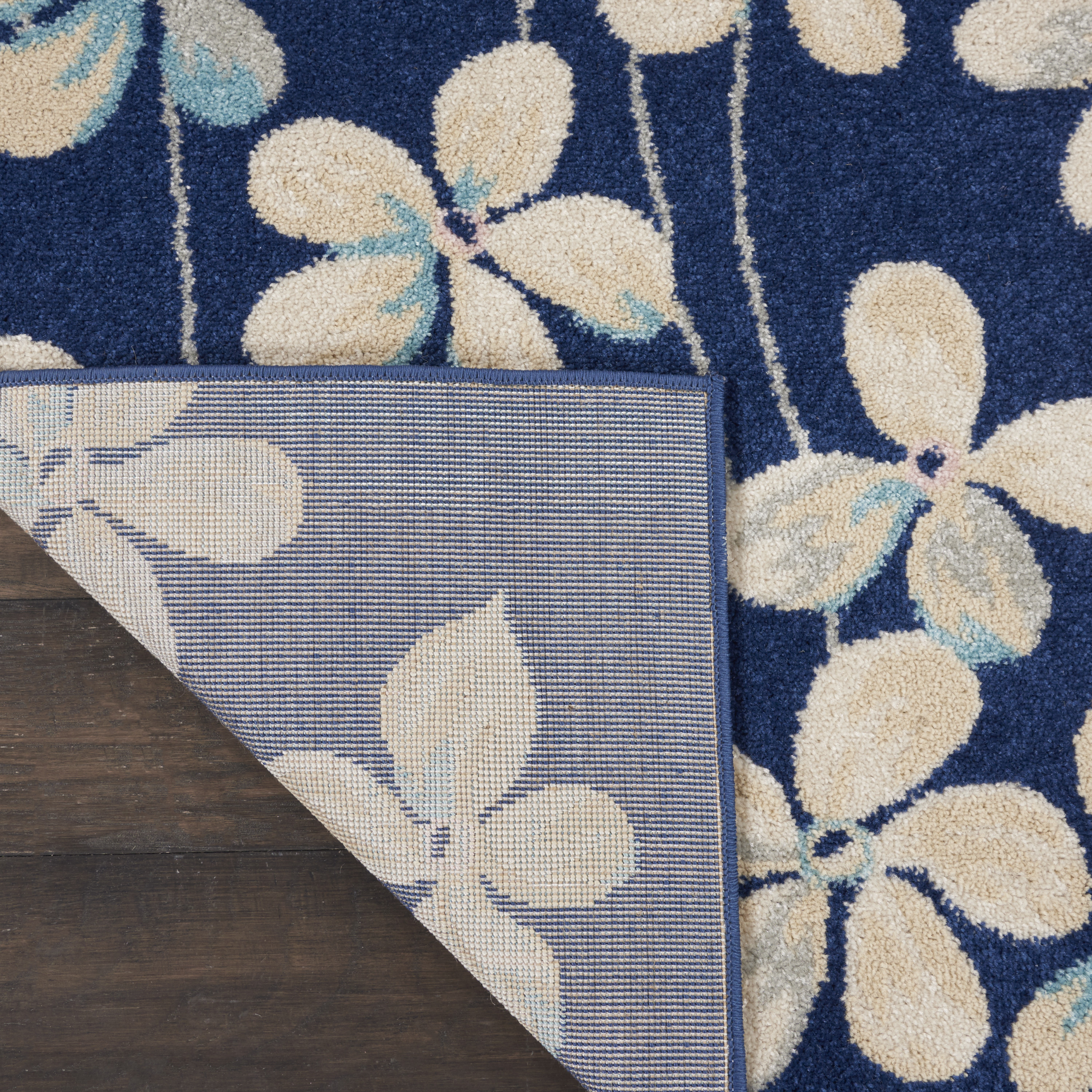 Desert Fields Contemporary Floral Navy 8'10" x 11'10" Area Rug, (9' x 12')
