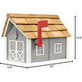 Deluxe Post Mount Wooden Mailbox with Cedar Shingles (Cape Cod Gray