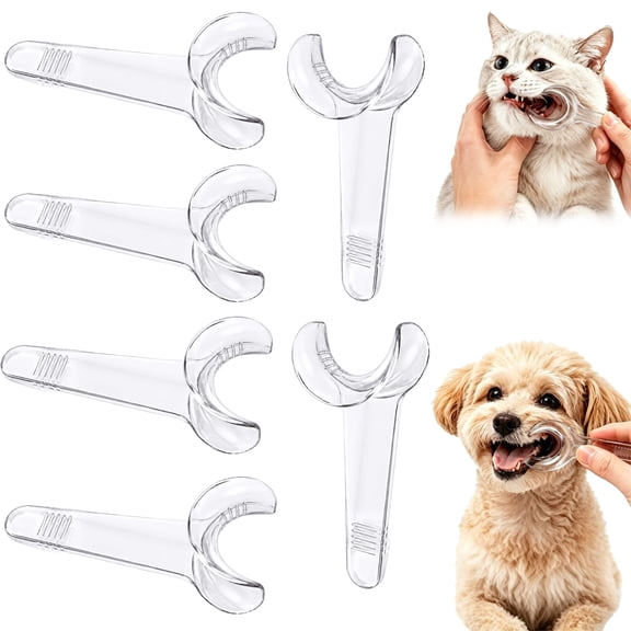 6 Pack Pet Dental Mouth Opener, Clear Dental Mouth Opener (Small 6 Pack)