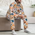 thumbnail image 7 of Honeii Cute Chickens Pattern Mens Pajamas Set,2pcs Men's Lounge Long Sleeve Sleep Shirt and Pajama Bottoms Sleepwear Set,Mens Pjs Sets-Large, 7 of 7