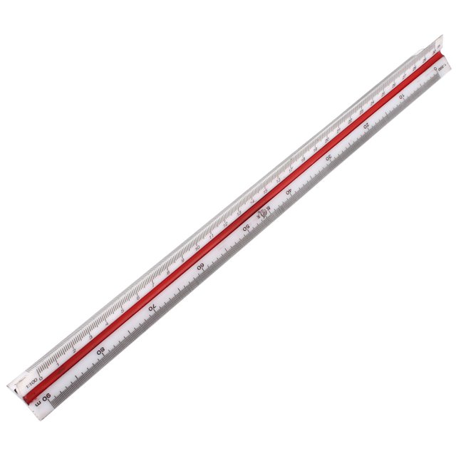 Unique Bargains Engineer Plastic Triangle Scale Measure Ruler Measure Tape Metric