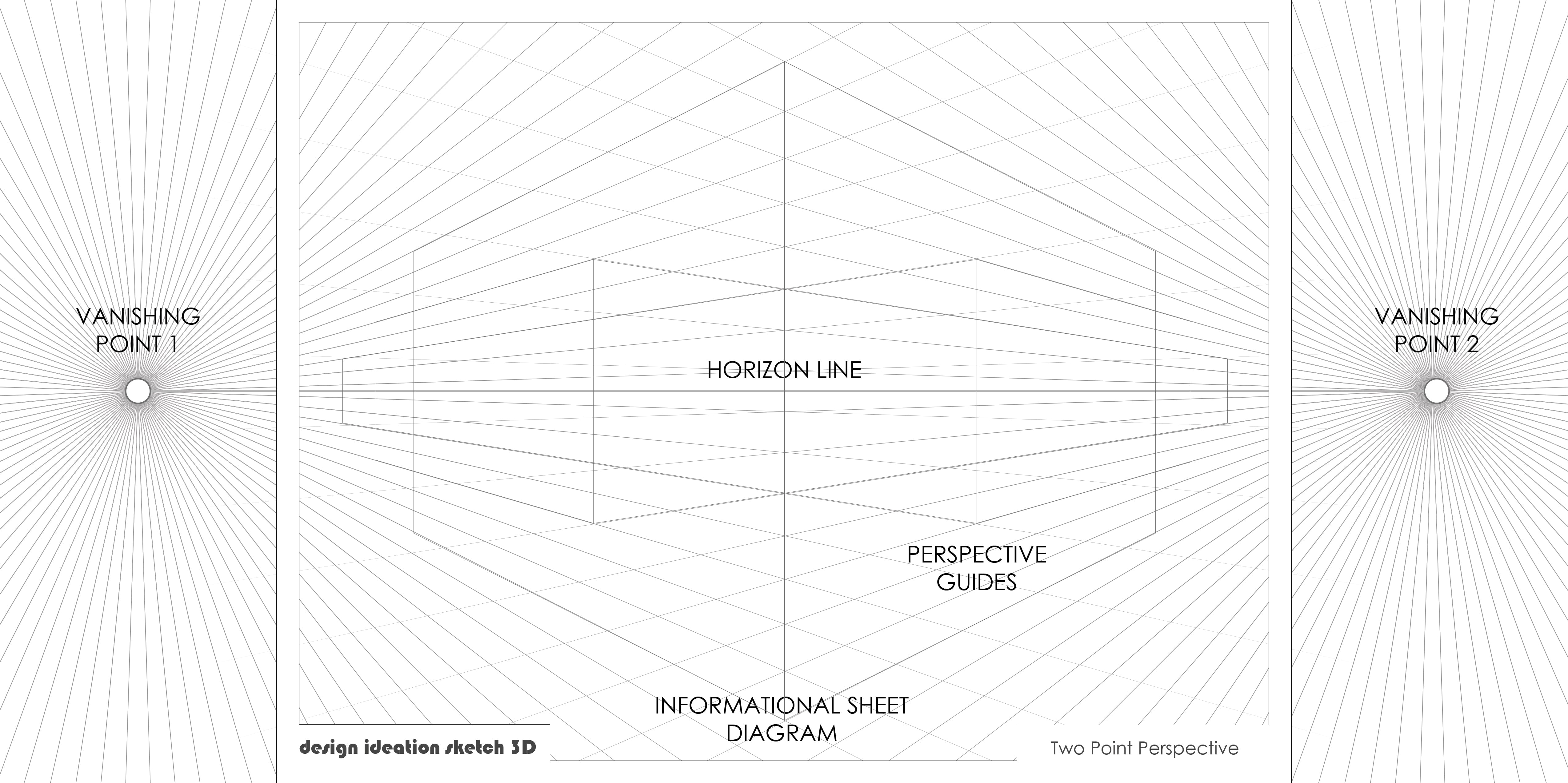 Perspective Grid Pad. Removable Sheets. Mixed Media Paper. Reinforced Lay Flat Binding. 2 Point. Grey. (11" X 17") PAD-2550-TS-H (1 Pad)