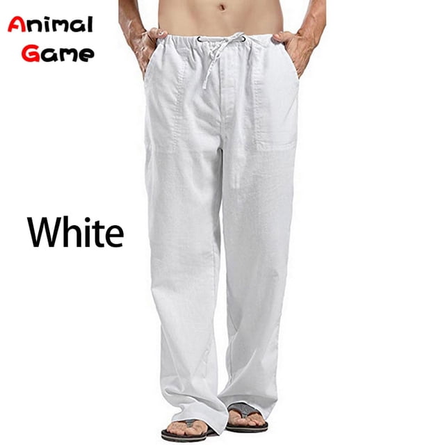 Pantalones anchos de lino de otoño para hombre, pantalones coreanos, ropa de calle de gran tamaño, pantalones de Yoga de primavera para hombre, ropa informal para hombre, pantalones de chándal Tan Jianjun unisex