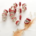 thumbnail image 2 of Bead Landing Red Rhinestone Studded Rondelle Beads, 8mm, 12 Pack, 2 of 3