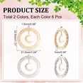 thumbnail image 2 of 12Pcs 2 Colors 201 Stainless Steel Pendants Ring with Moon Real Gold Plated & Stainless Steel Color 33.5x31.5x1mm Hole: 1.6mm 6pcs/color, 2 of 5