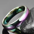 thumbnail image 5 of 6mm Rainbow Rings for Men Women Domed Tungsten Ring Wedding Bands Comfort Fit, 5 of 6