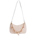 thumbnail image 6 of Spencer Small Hobo Bag Purses Straw Handbag for Women Top Handle Tote Handbag with Zipper Ladies Shoulder Bag, White, 6 of 11
