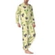 thumbnail image 2 of Fotbe Green And Purple Grapes Pijama de Hombre con Estampado de Manga Larga, Conjunto de 2 Piezas, Ropa de Dormir Suave y Cómoda con Bolsillos-Large, 2 of 7