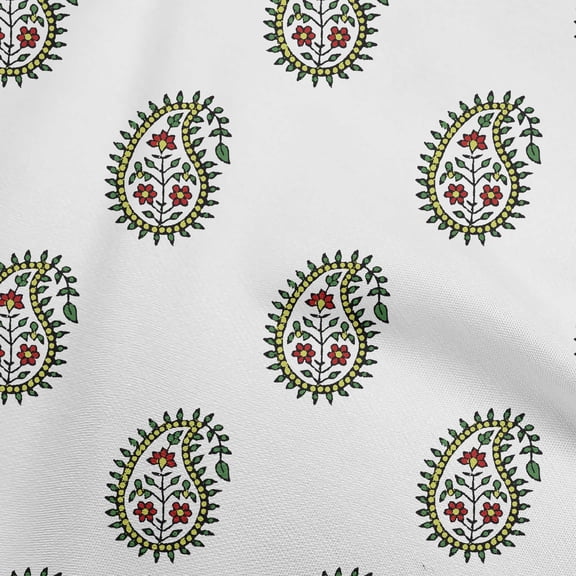 oneOone Georgette Viscose White Fabric Block Quilting Supplies Print Sewing Fabric By The Yard 42 Inch Wide-OO