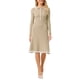 thumbnail image 2 of Vestido de punto midi para mujer INSPIRE CHIC, con ribetes y volantes, corte A, suéter tipo polo, 2XL, beige oscuro, 2 of 5