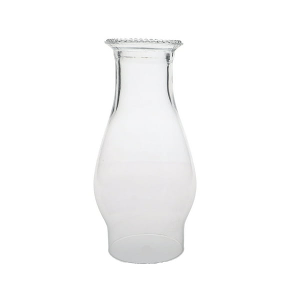 B&P Lamp Glass Beaded Top Replacement Oil or Kerosene Lamp Chimney, 8-1/4 Inches, Clear
