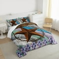 thumbnail image 3 of Homewish Boho Texas Stars Queen Comforter Set,Rustic Flower Floral Bedding Sets,Colorful Graffiti Striped Bedding Comforter Set For Girls Boys,Ultra Soft Home Decor,3 Pieces, 3 of 8