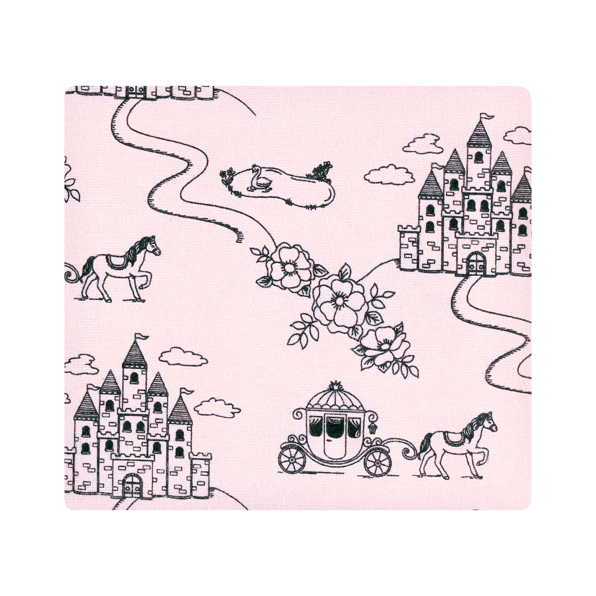 Hudson Baby Infant Girl Cotton Poly Flannel Receiving Blankets Bundle, Fairytale Princess, One Size