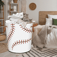 thumbnail image 2 of ADECORIVY Baseball Texture Laundry Basket Waterproof Collapsible Hamper With Handles Oxford Cloth Dirty Clothes Tote for Bathroom, Bedroom, Living Room, 2 of 8