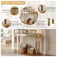 thumbnail image 6 of Atumcto Mirror Console Table with Vintage Wood Grain Carving, Elegant Entryway Sofa Table for Living Room, 6 of 10