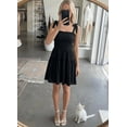 thumbnail image 6 of Women's Summer Spaghetti Strap Sleeveless Square Neck Ruffle A Line Swing Mini Dress, 6 of 6
