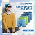 thumbnail image 3 of Skechers Boys Underwear 4 Pack Boxer Briefs for Boys Durable Stretch Breathable Moisture Wicking, 3 of 7