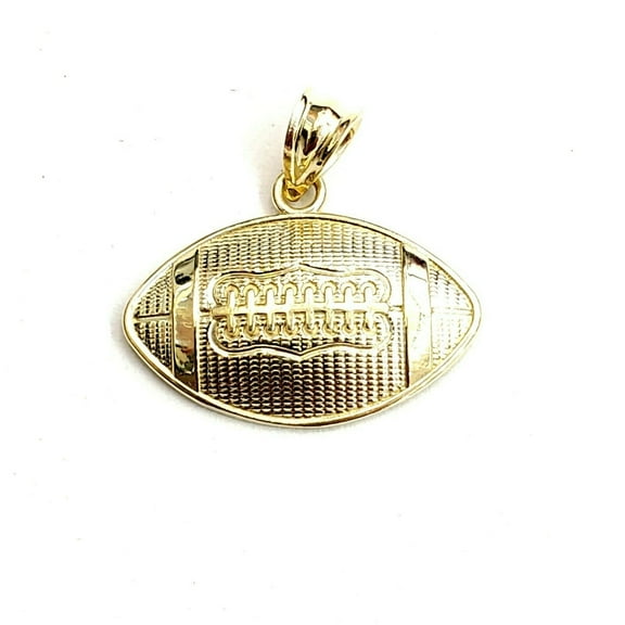 New 10k yellow Gold football Pendant charm sport fine jewelry gift unisex 1.4g